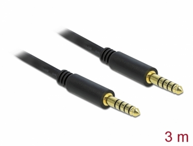 Delock Stereo Jack Cable 4.4 mm 5 pin male to male 3 m black