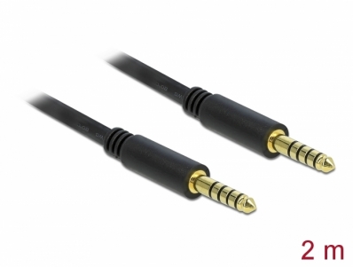 Delock Stereo Jack Cable 4.4 mm 5 pin male to male 2 m black