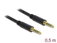 Delock Stereo Jack Cable 4.4 mm 5 pin male to male 0.5 m black