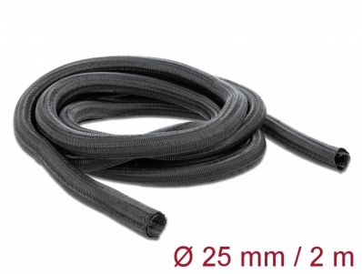 Delock Braided Sleeving self-closing 2 m x 25 mm black