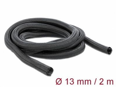 Delock Braided Sleeving self-closing 2 m x 13 mm black