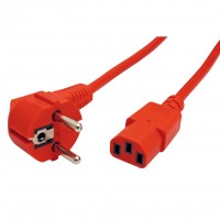 ROLINE Power Cable, straight IEC Connector, red, 1.8 m