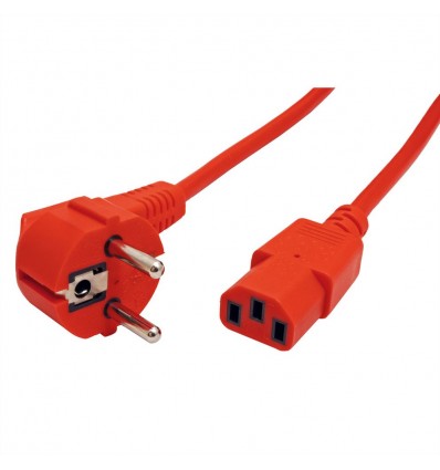 ROLINE Power Cable, straight IEC Connector, red, 1.8 m