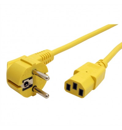 ROLINE Power Cable, straight IEC Connector, yellow, 1.8 m