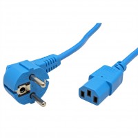 ROLINE Power Cable, straight IEC Connector, blue, 1.8 m