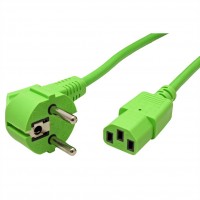 ROLINE Power Cable, straight IEC Connector, green, 1.8 m