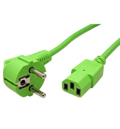 ROLINE Power Cable, straight IEC Connector, green, 1.8 m