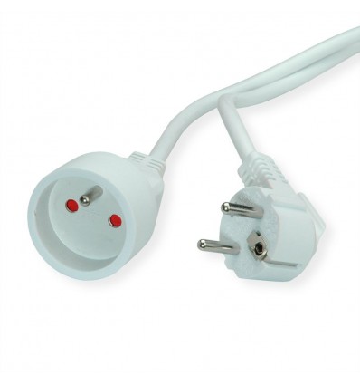 VALUE Extension Cable with 3P. Connectors, UTE Version, AC 230V, white, 3.0 m