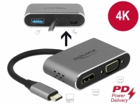 Delock USB Type-C™ Adapter to HDMI and VGA with USB 3.0 Port and PD