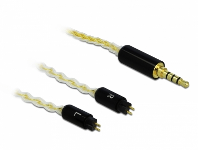 Delock Audio Cable 3.5 mm 4 pin stereo jack male to 2 x 2 pin male 1.25 m