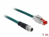 Delock Network cable M12 8 pin X-coded to RJ45 plug PVC 1 m