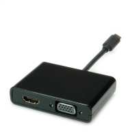 Secomp STANDARD Type C - HDMI/VGA Adapter, M/F, black, 0.1 m