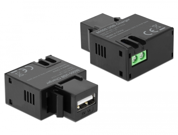 Delock Keystone Modul mit USB Typ-A Ladebuchse 2,1 A schwarz - DCP SIA