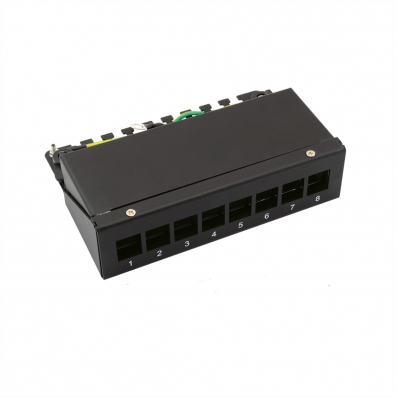 Value Keystone Module frame, 8 Ports, blank, black