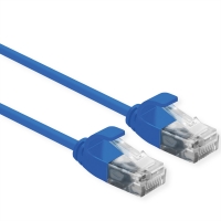 ROLINE UTP Data Center Patch Cord Cat.6A, LSOH, Slim, blue, 1 m