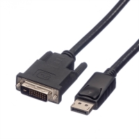 ROLINE DisplayPort Cable, DP-DVI (24+1), LSOH, M/M, black, 1.5 m