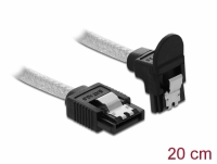 Delock SATA 6 Gb/s Cable straight to downwards angled 20 cm transparent