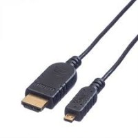 HDMI HS kabelis slim ar tīklu., HDMI M - microHDMI M, 1.2m, Roline