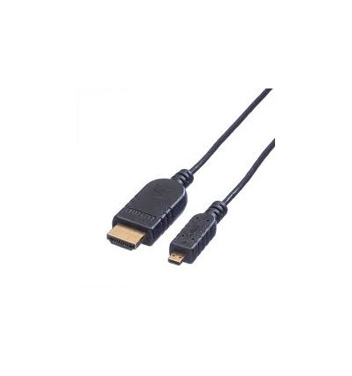 HDMI HS kabelis slim ar tīklu., HDMI M - microHDMI M, 1.2m, Roline