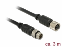 Delock M8 Sensor- / Actuar Cable M8 6 Pin Male to M8 6 Pin Female waterproof 3 m