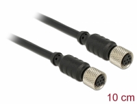 Delock M8 Sensor- / Actuator Cable 6 Pin Female to 6 Pin Female waterproof 10 cm