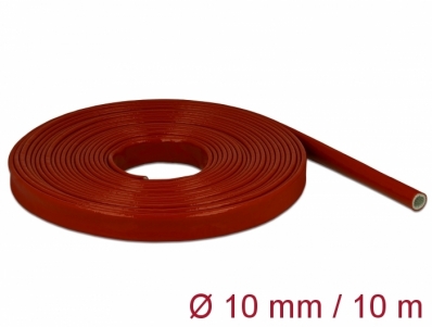 Delock Fire-Proof Sleeving Silicone-Coated 10 m x 10 mm red