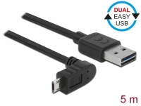 Delock Cable EASY-USB 2.0 Type-A male > EASY-USB 2.0 Type Micro-B male angled up / down 5 m black