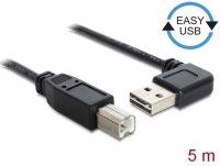 Delock Cable EASY-USB 2.0 Type-A male angled left / right > USB 2.0 Type-B male 5 m