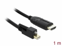 Delock Cable mini DisplayPort 1.2 male with screw > HDMI male 4K Active black 1 m