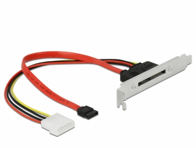 Delock Slot bracket with 1 x SATA 22 pin plug external