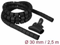 Delock Spiral Hose with Pull-in Tool 2.5 m x 30 mm black