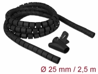 Delock Spiral Hose with Pull-in Tool 2.5 m x 25 mm black
