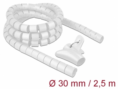 Delock Spiral Hose with Pull-in Tool 2.5 m x 30 mm white