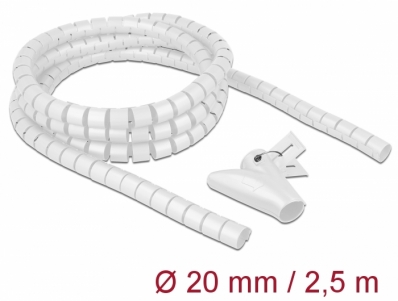 Delock Spiral Hose with Pull-in Tool 2.5 m x 20 mm white