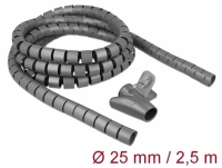 Delock Spiral Hose with Pull-in Tool 2.5 m x 25 mm grey