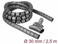 Delock Spiral Hose with Pull-in Tool 2.5 m x 30 mm grey