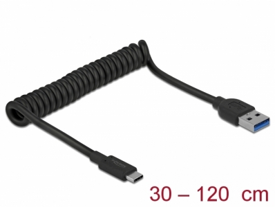 Delock USB 3.1 Gen 2 Coiled Cable Type-A male to Type-C male