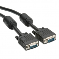 Secomp SVGA Cable + Ferrite, +DDC, HD15, M/M, black, 6 m