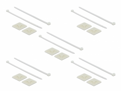 Delock Cable Tie Mount 40 x 40 mm with Cable Tie L 250 x W 7.2 mm white