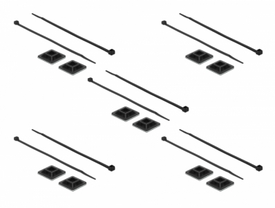 Delock Cable Tie Mount 25 x 25 mm with Cable Tie L 300 x W 4.8 mm black