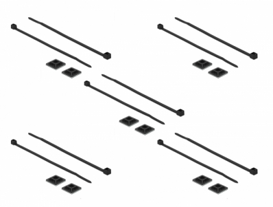 Navilock Delock Cable Tie Mount 20 x 20 mm with Cable Tie L 200 x W 2.5 mm black