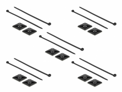 Delock Cable Tie Mount 40 x 40 mm with Cable Tie L 250 x W 7.2 mm black