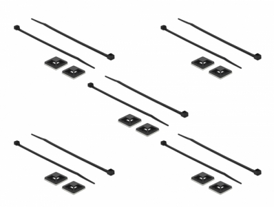 Delock Cable Tie Mount 25 x 25 mm with Cable Tie L 150 x W 3.6 mm black