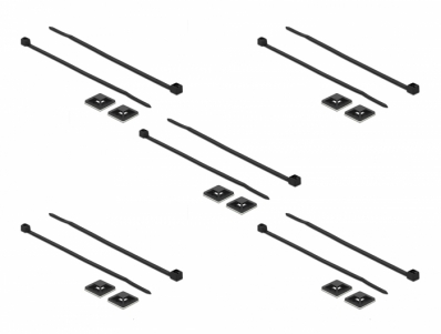 Delock Cable Tie Mount 20 x 20 mm with Cable Tie L 100 x W 2.5 mm black