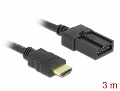 Delock HDMI Automotive cable HDMI-A male to HDMI-E male 3 m 4K 30 Hz