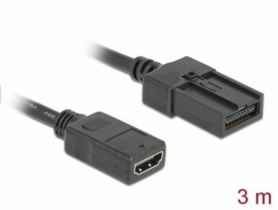 Delock HDMI Automotive cable HDMI-A female to HDMI-E male 3 m 4K 30 Hz