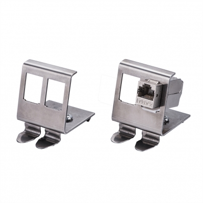 ROLINE DIN Rail Adapter, empty, double for 2x Keystones