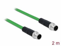 Delock Network cable M12 4 pin D-coded TPU 2 m