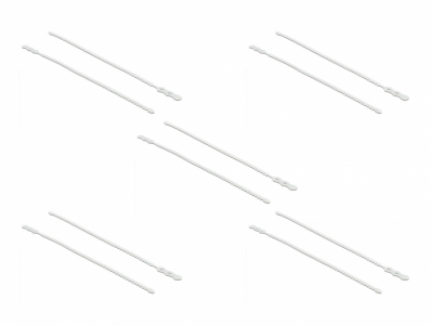 Delock Beaded Cable Tie reusable L 210 x W 4.5 mm white 10 pieces