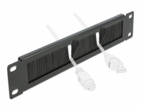 Delock 10″ Cable Management Brush Strip 1U black